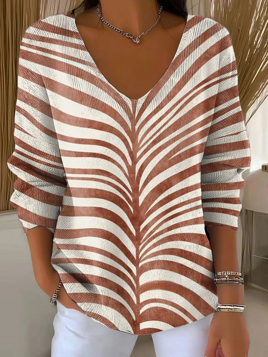 Béatrice – Pull coloré avec col en V | Maya Deauville