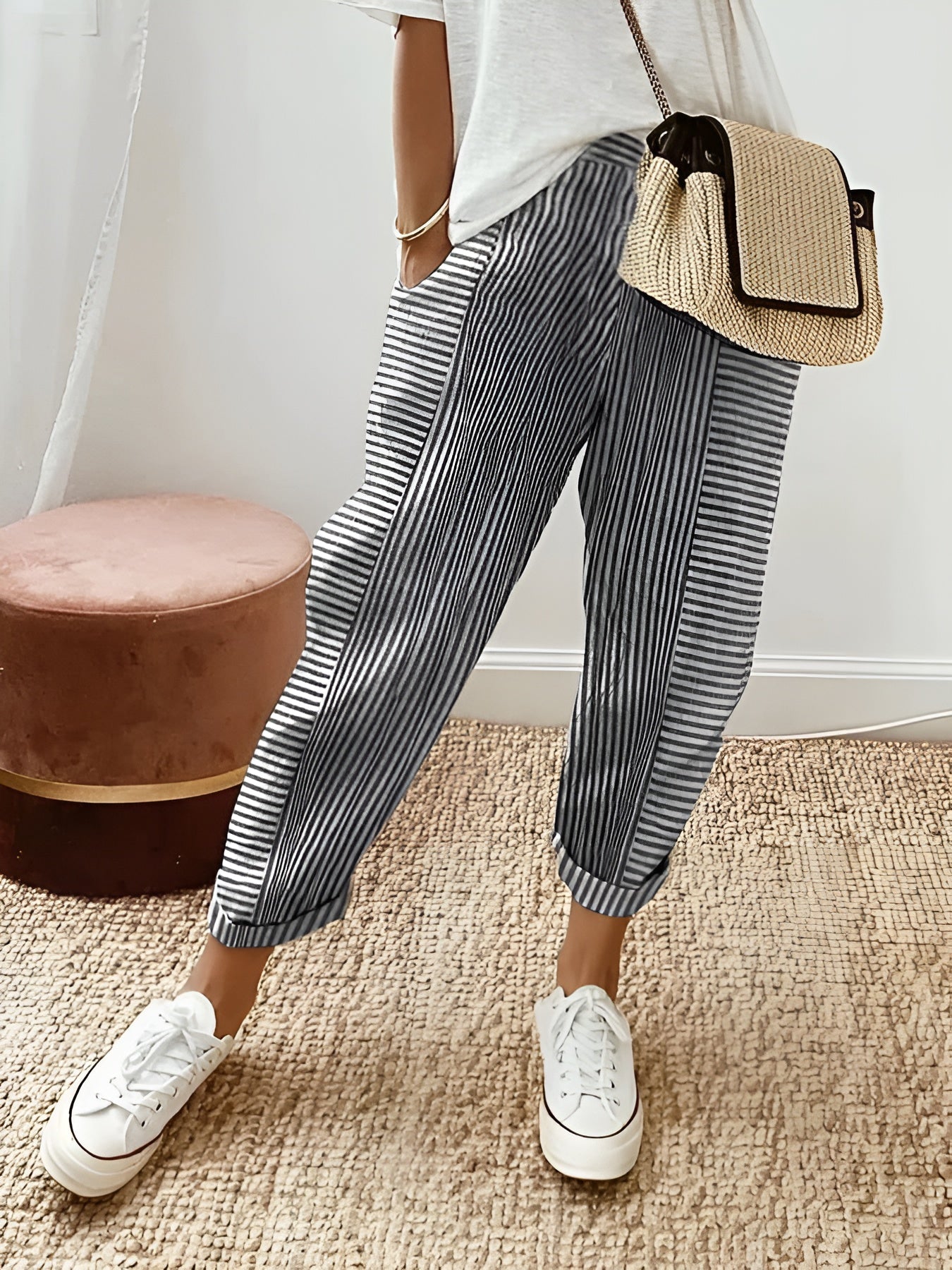 Leura™ | Pantalon Rayé Chic | Maya Deauville