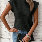 Eva™ | Élégante Blouse à Col Montant | Maya Deauville