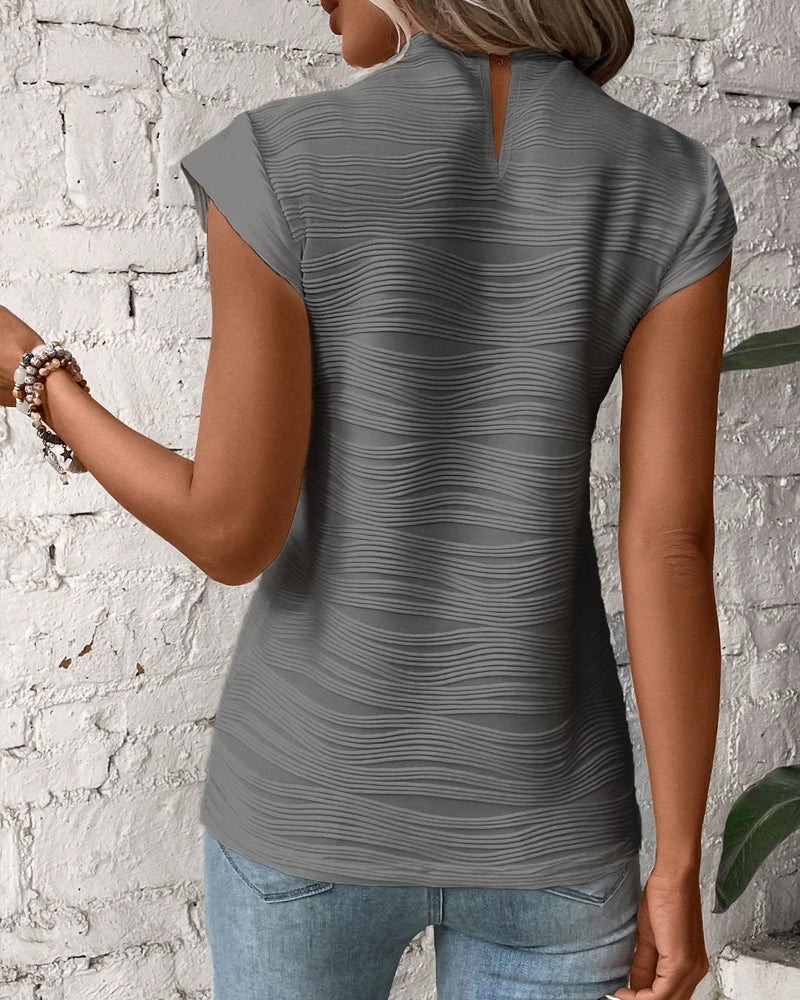 Eva™ | Élégante Blouse à Col Montant | Maya Deauville