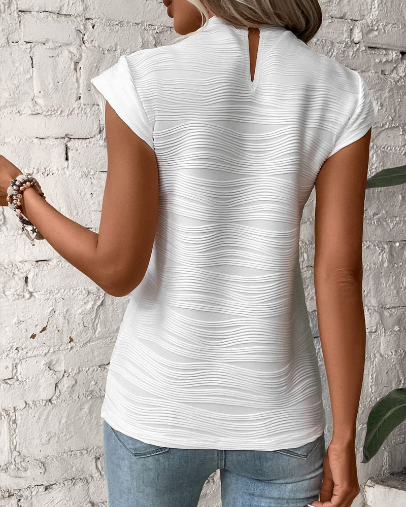 Eva™ | Élégante Blouse à Col Montant | Maya Deauville