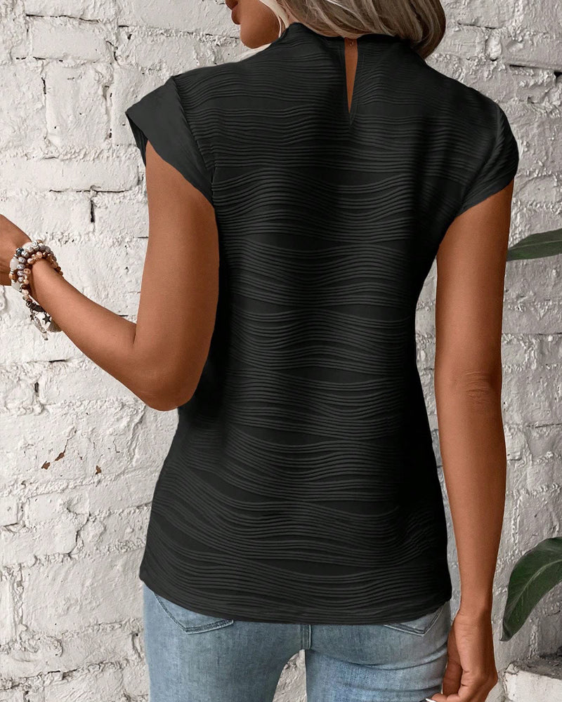 Eva™ | Élégante Blouse à Col Montant | Maya Deauville