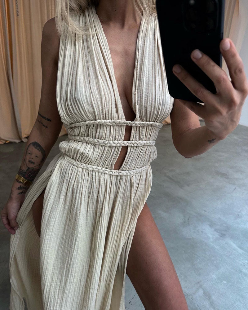 Zolla | Robe Texturée à Fente | Maya Deauville