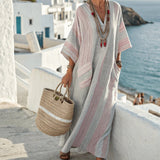 Robe Caftan "Béatrice" – Aube de Santorin | Maya Deauville
