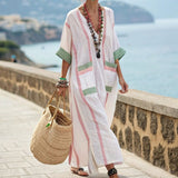 Robe Caftan "Charlotte" – Jardin de Mer | Maya Deauville