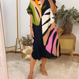 Rianna | Robe à Imprimé Abstrait | Maya Deauville