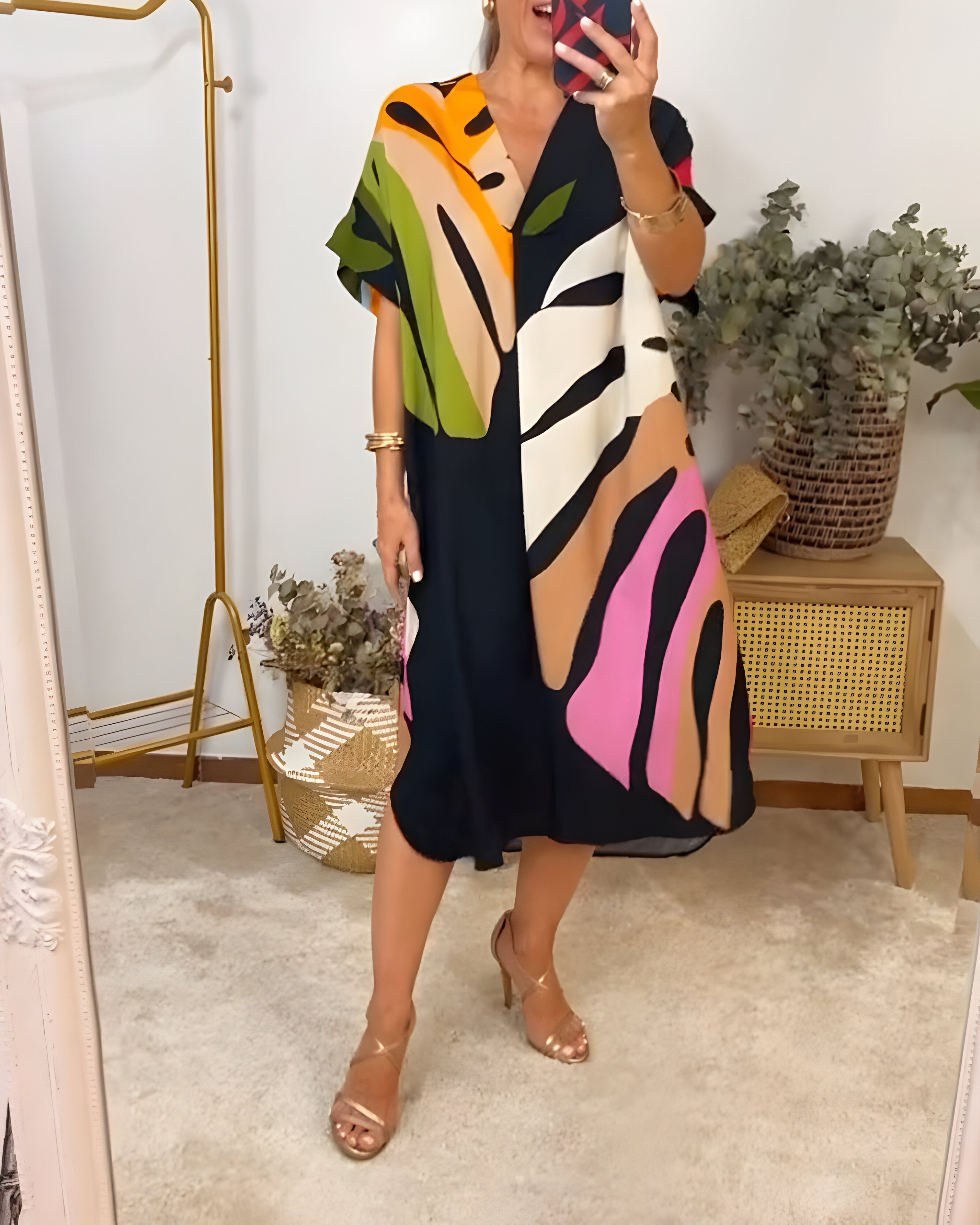 Rianna | Robe à Imprimé Abstrait | Maya Deauville