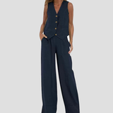 Aira | Ensemble Gilet Boutonné & Pantalon Large | Maya Deauville