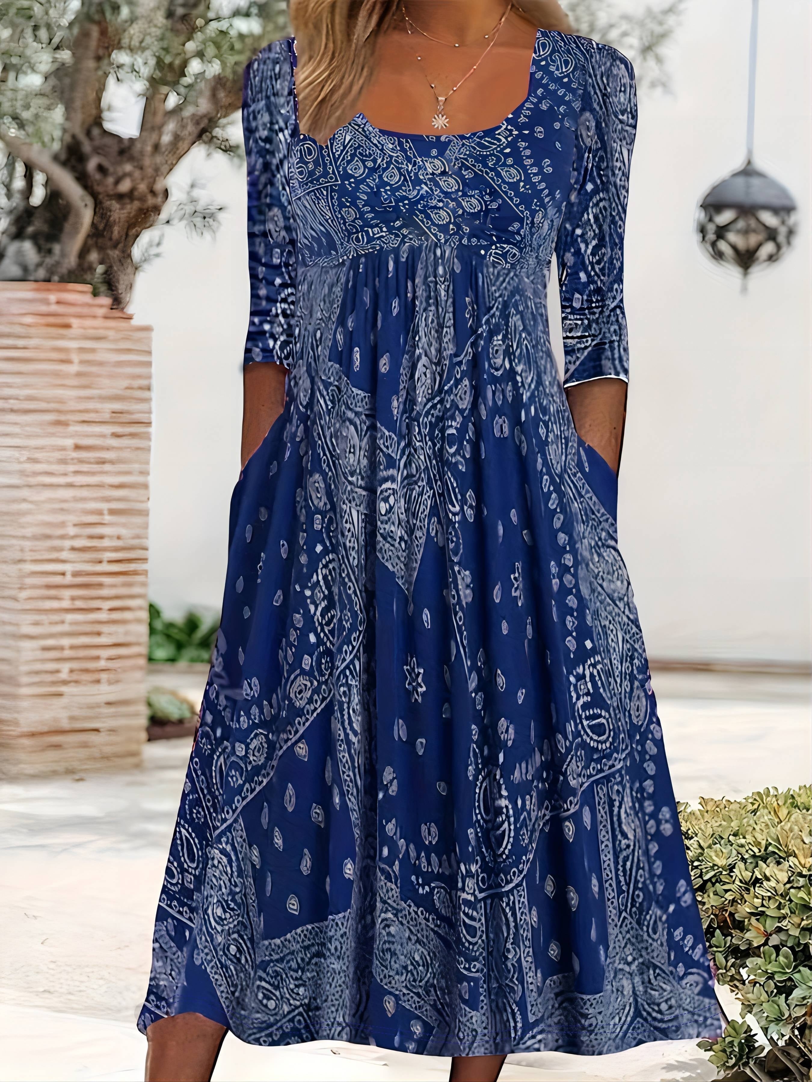 Elowen™ | Robe midi décontractée à manches longues | Maya Deauville