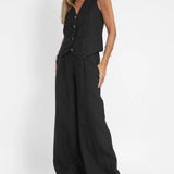 Aira | Ensemble Gilet Boutonné & Pantalon Large | Maya Deauville