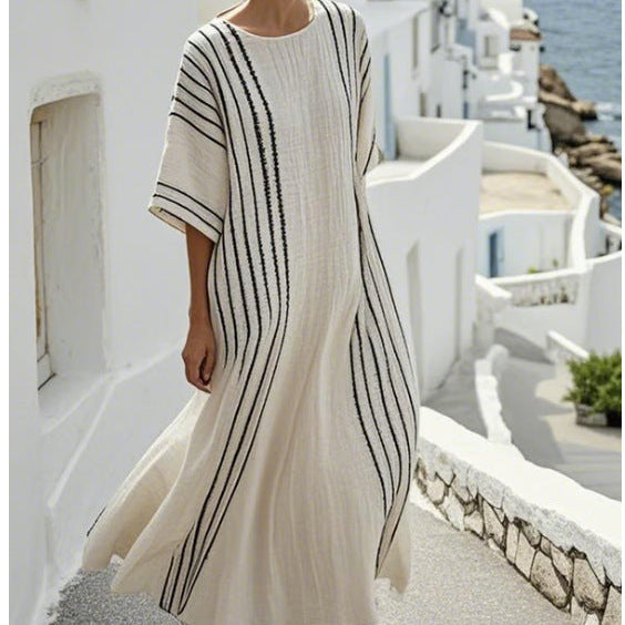 Robe Caftan "Ambre" – Éclat Estival | Maya Deauville