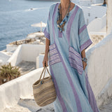 Robe Caftan "Maxine" – Mauve & Horizon | Maya Deauville