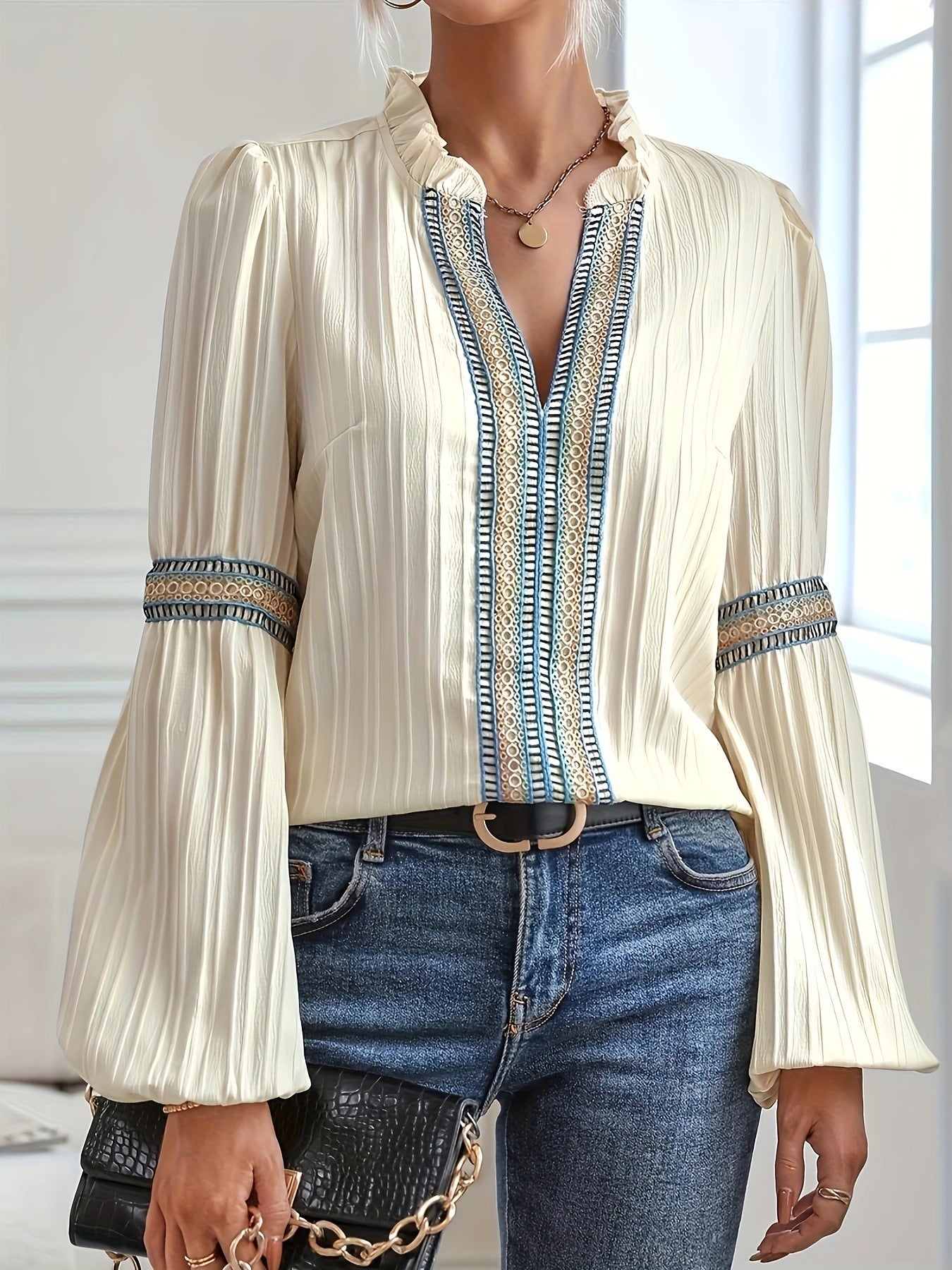 Jeffiner™ | Blouse en Dentelle Élégante | Maya Deauville