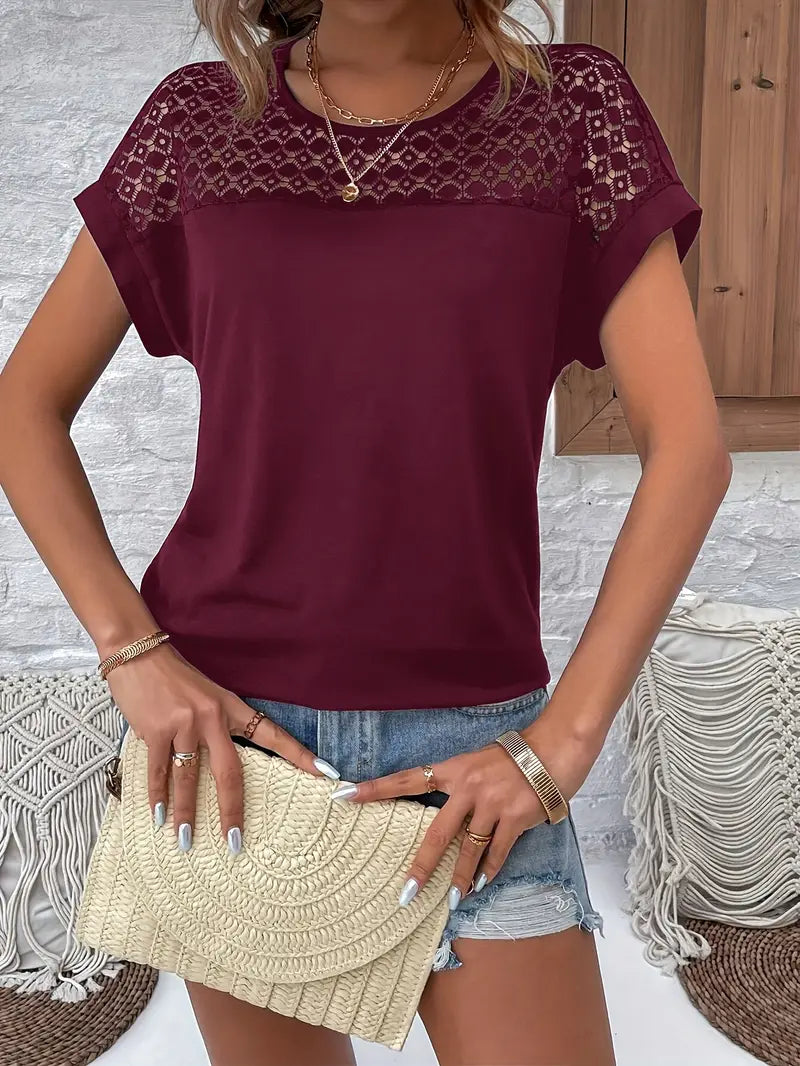 Lulu™ | T-chemisier Chic à Manches Chauve-Souris bleu | Maya Deauville