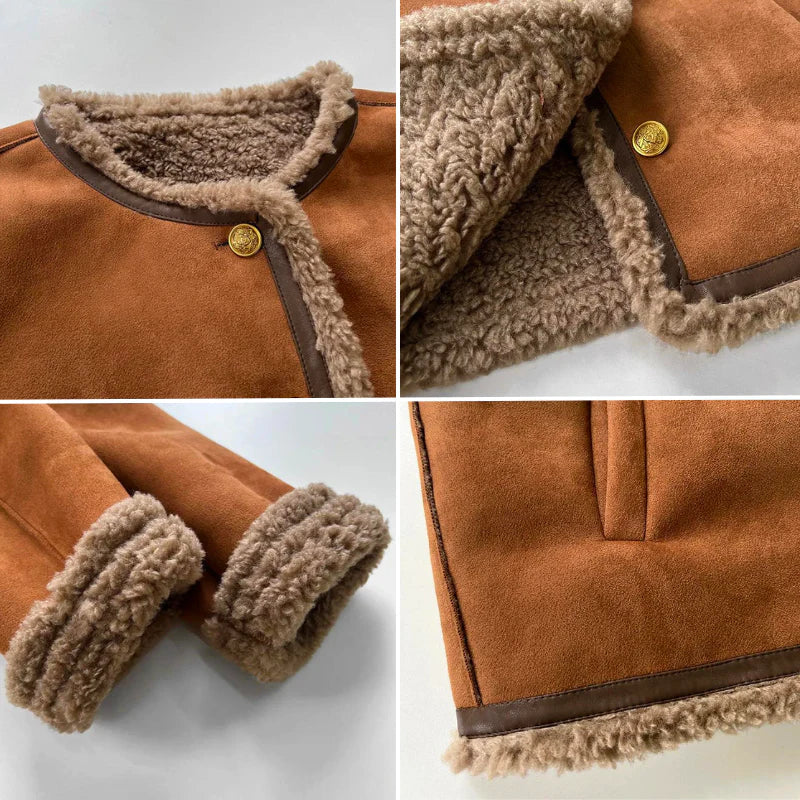 Sophie™ | Veste teddy boutonnée effet daim | Maya Deauville