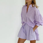 Viola | Ensemble Chemise Boutonnée et Shorts Aérés | Maya Deauville