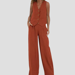 Aira | Ensemble Gilet Boutonné & Pantalon Large | Maya Deauville