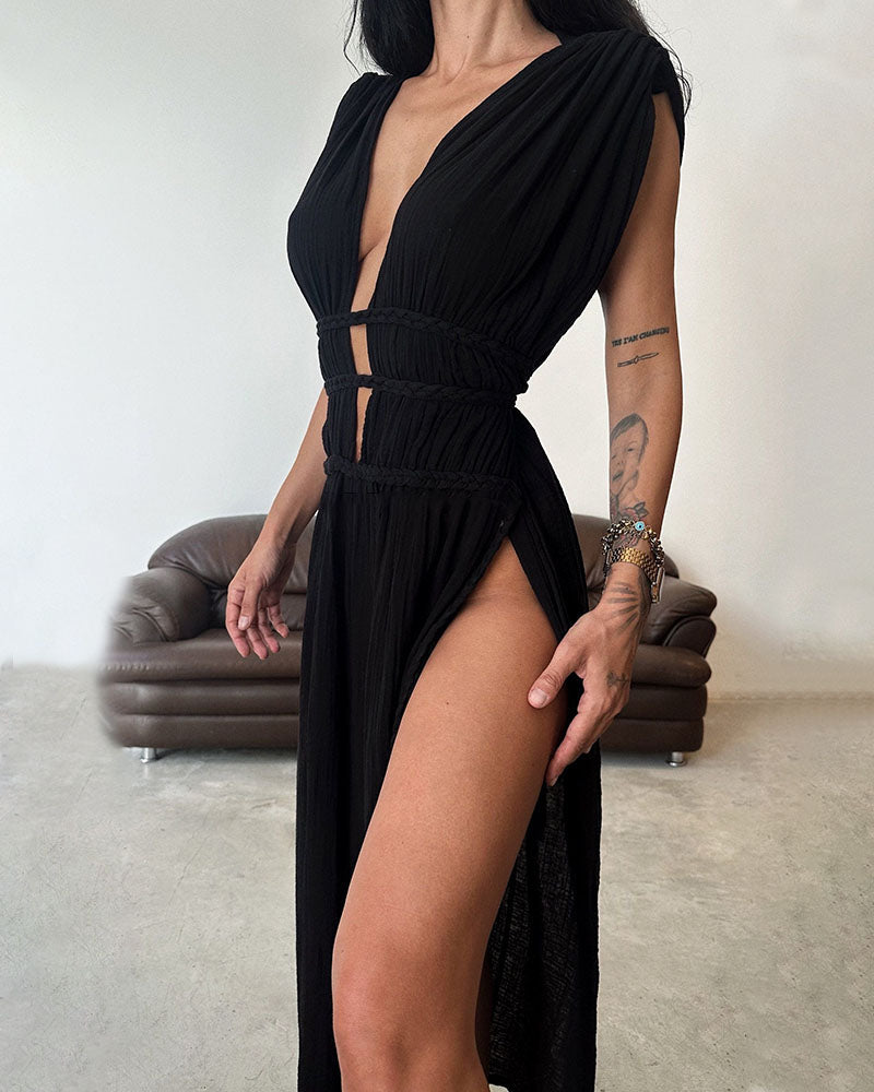 Zolla | Robe Texturée à Fente | Maya Deauville