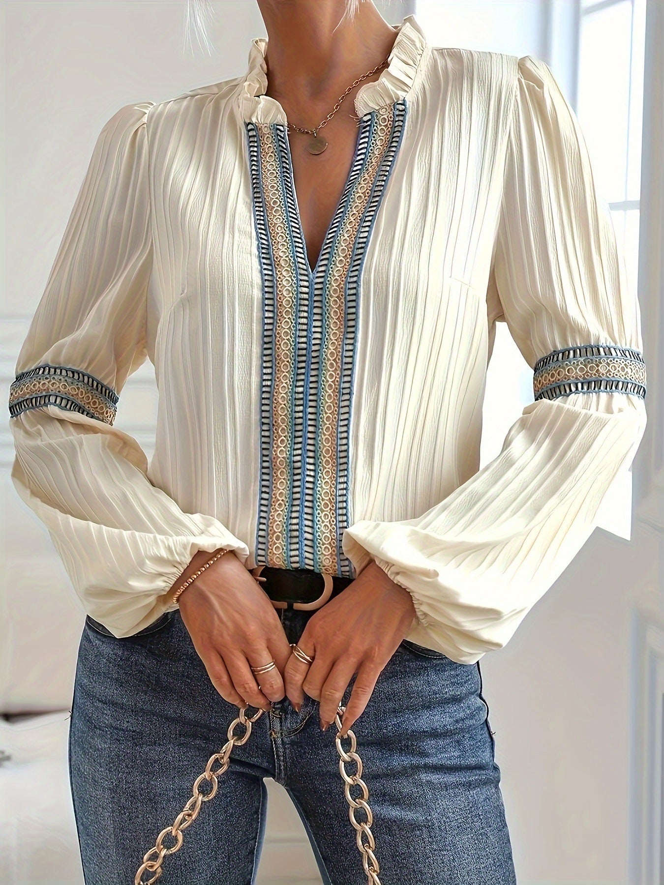 Jeffiner™ | Blouse en Dentelle Élégante | Maya Deauville