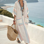 Robe Caftan "Geneviève" – Riviera Éclatante | Maya Deauville
