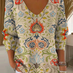 Béatrice – Pull coloré avec col en V | Maya Deauville