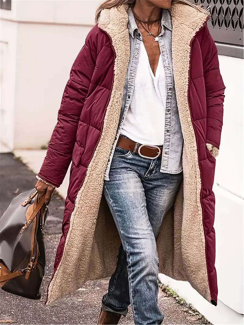 Delphine™ | Manteau Long Confortable 2-en-1 | Maya Deauville