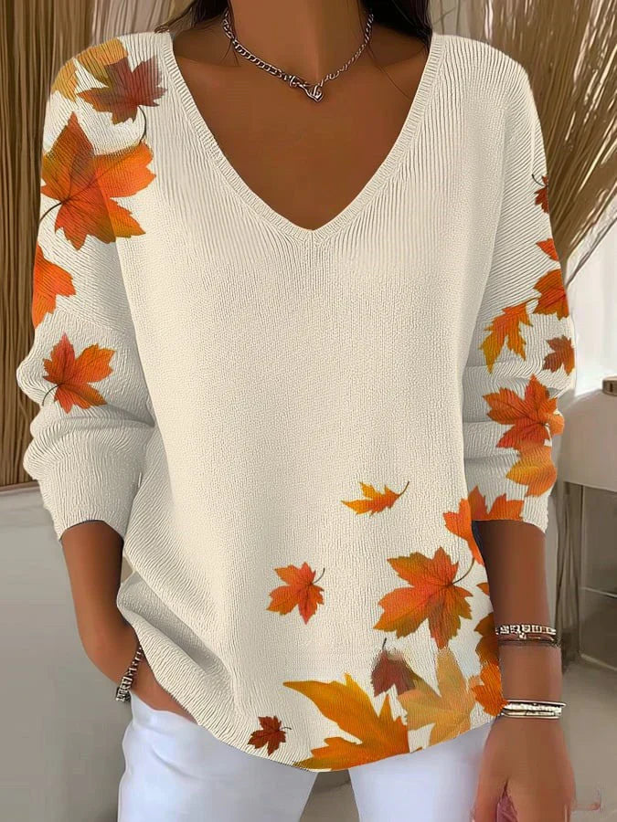 Béatrice – Pull coloré avec col en V | Maya Deauville