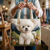 Sac cabas matelassé artisanal – chien enchanté