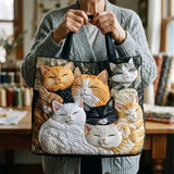 Sac cabas matelassé artisanal – chatons endormis