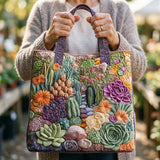 Sac cabas artisanal – jardin de succulentes