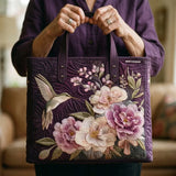 Sac cabas matelassé – colibris et orchidées