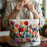 Sac cabas matelassé – jardin de tulipes