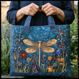 Sac cabas matelassé – libellule dorée