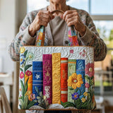 Sac cabas artisanal – bibliothèque fleurie