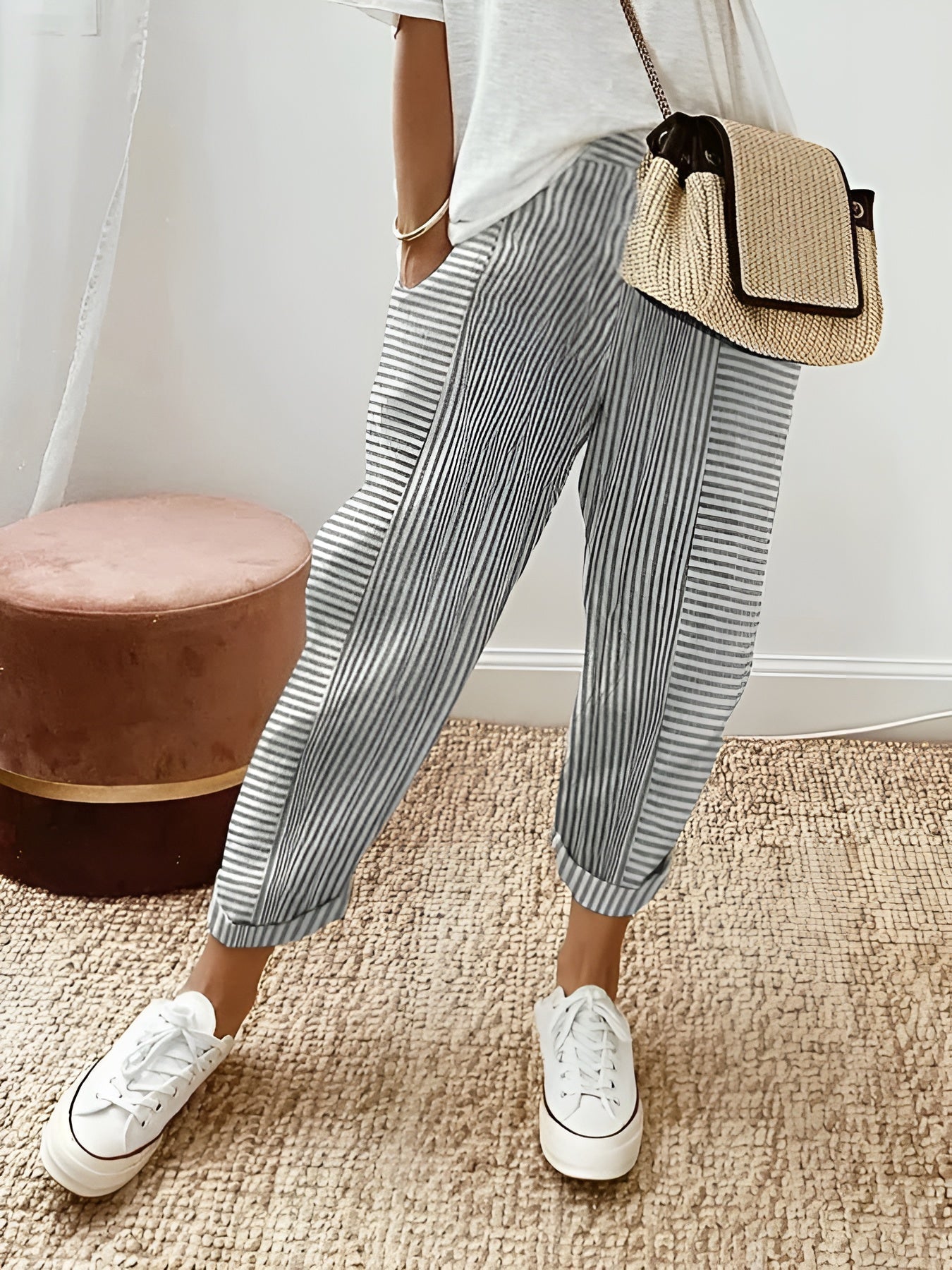 Leura™ | Pantalon Rayé Chic | Maya Deauville