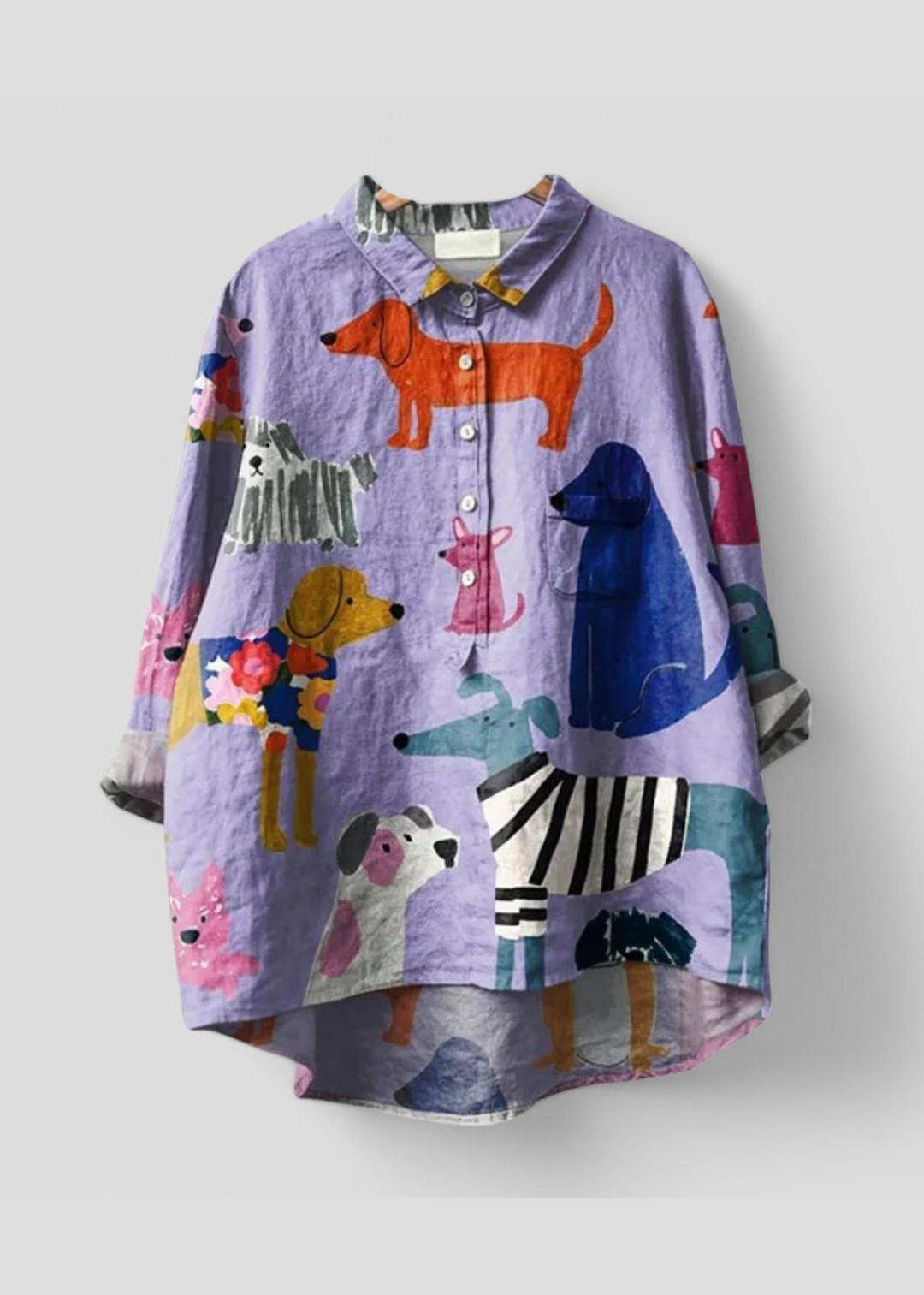 Lura™ | Chemise Féminine Exclusive à Motif Chien | Maya Deauville