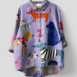 Lura™ | Chemise Féminine Exclusive à Motif Chien | Maya Deauville