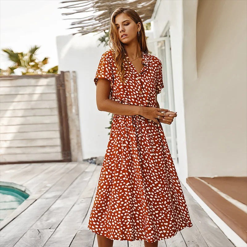 Faelina | Robe d’été imprimée | Maya Deauville
