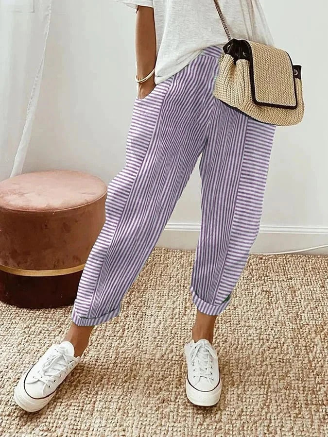 Leura™ | Pantalon Rayé Chic | Maya Deauville