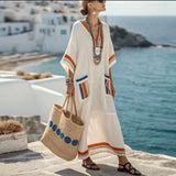 Robe Maxie "Léna" avec Finitions Contrastées | Maya Deauville