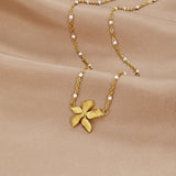 Collier élégant en Or Couleur avec Fleurs | Maya Deauville