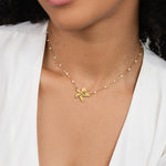 Collier élégant en Or Couleur avec Fleurs | Maya Deauville