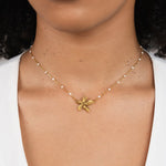 Collier élégant en Or Couleur avec Fleurs | Maya Deauville