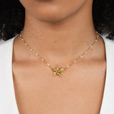 Collier élégant en Or Couleur avec Fleurs | Maya Deauville