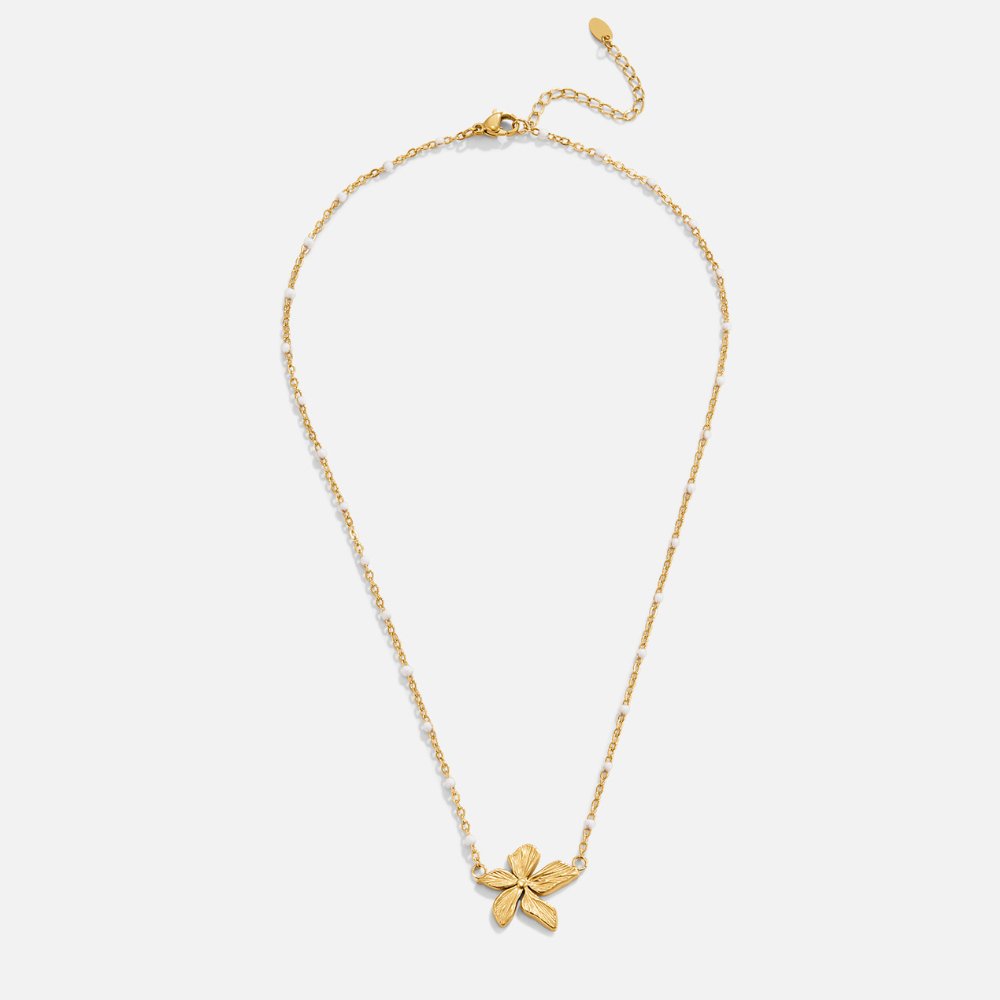 Collier élégant en Or Couleur avec Fleurs | Maya Deauville