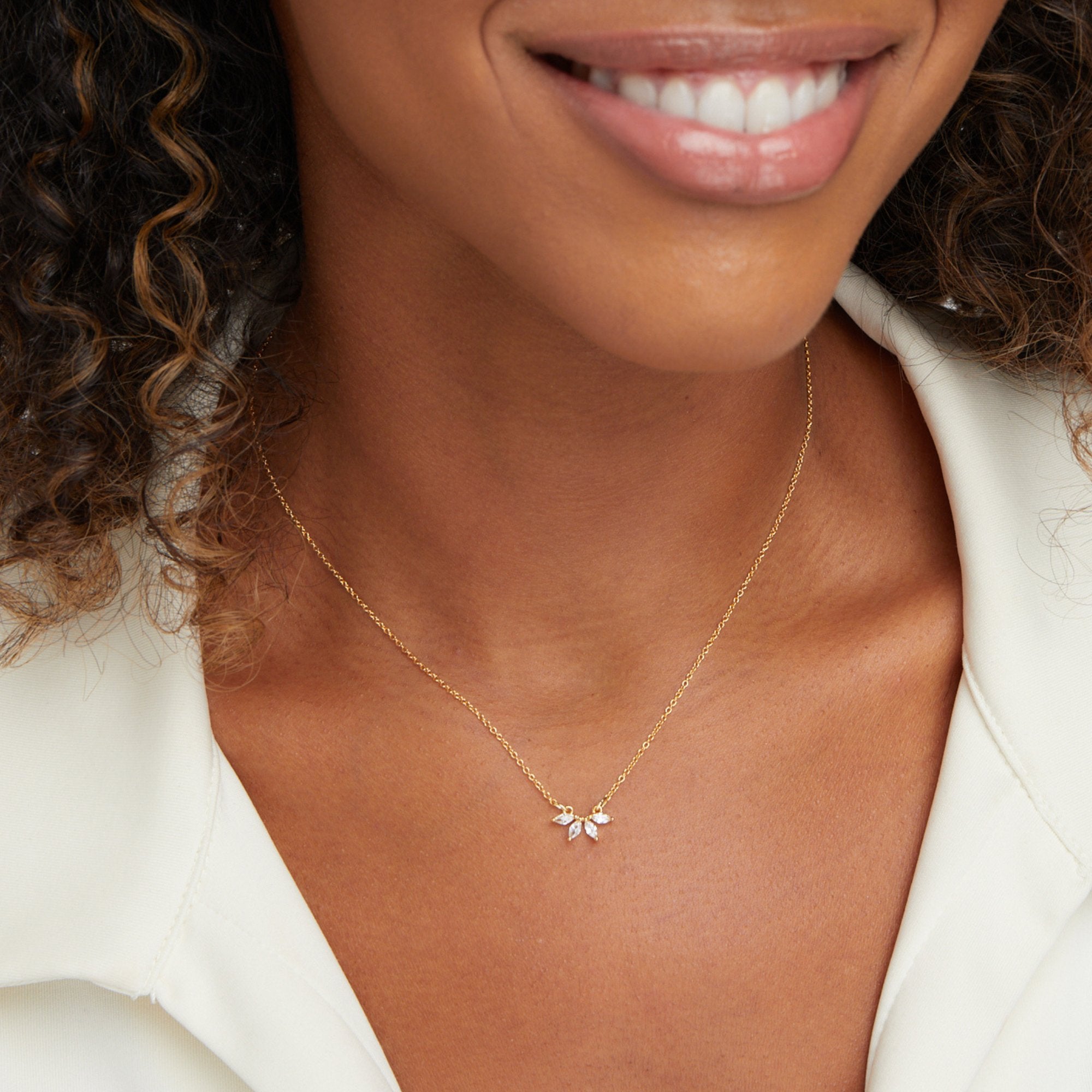 Collier Feuille en Cristal | Maya Deauville