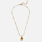 Collier élégant en Or avec Pierre Œil-de-Tigre | Maya Deauville