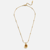 Collier élégant en Or avec Pierre Œil-de-Tigre | Maya Deauville