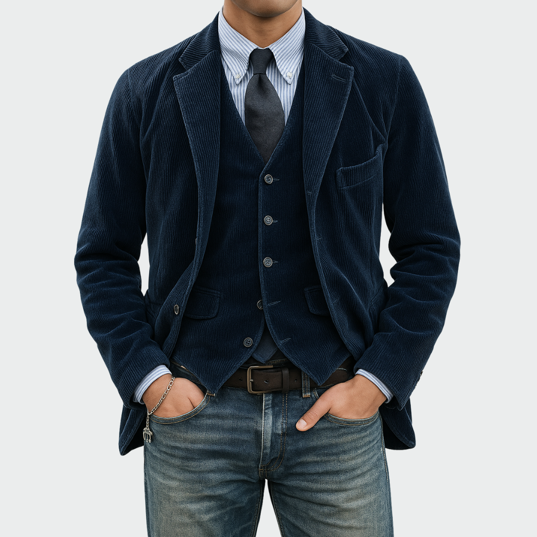Tommy™ | Ensemble 2 pièces : Blazer et Gilet en Velours | Maya Deauville