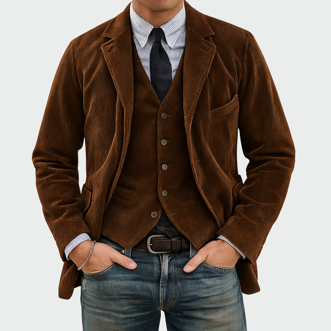 Tommy™ | Ensemble 2 pièces : Blazer et Gilet en Velours | Maya Deauville